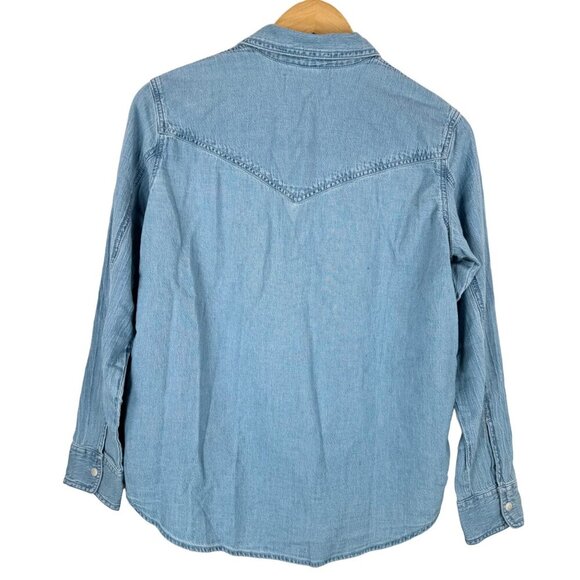 Madewell Denim Western Button-Up Shirt in Landrea Wash sz XXS - Picture 5 of 8